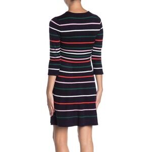NWT Vince Camuto Striped‎ Knit Dress Fit and Flare 3/4 Sleeve Multicolor Size XL